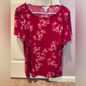 Liz Claiborne Pink Floral Top